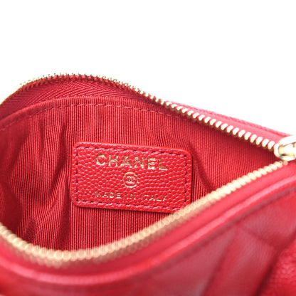 Chanel Caviar Quilted Small Cosmetic Case Red 6 of 8