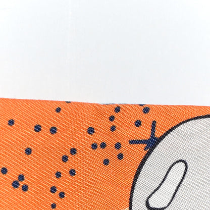 Hermes Silk Space Derby Twilly Orange Jaune Bleu 7 of 8