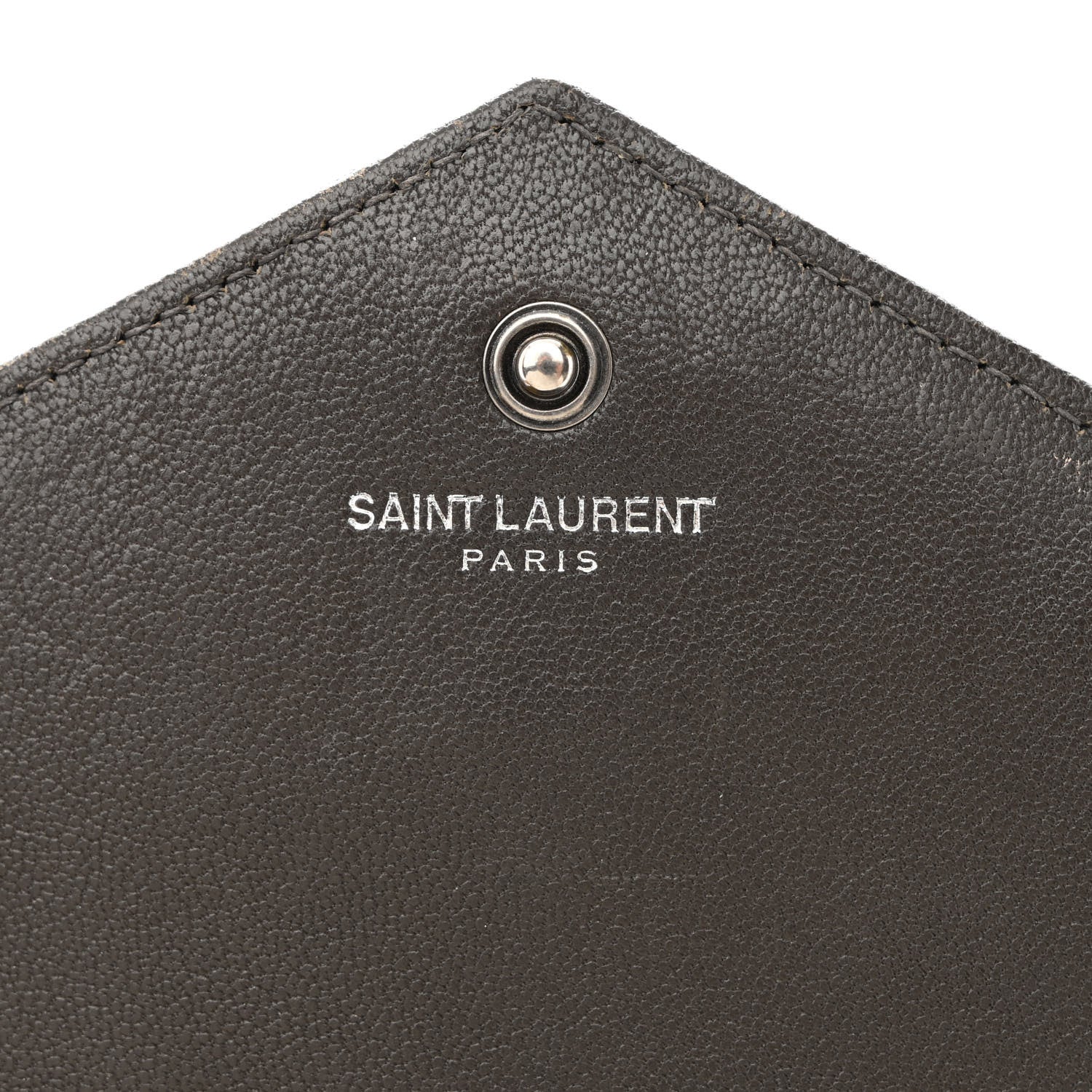 Saint Laurent Sheepskin Tri-Quilt Monogram Envelope Chain Wallet Earth 6 of 11