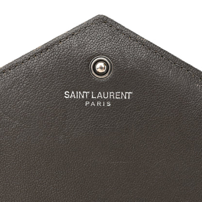 Saint Laurent Sheepskin Tri-Quilt Monogram Envelope Chain Wallet Earth 6 of 11