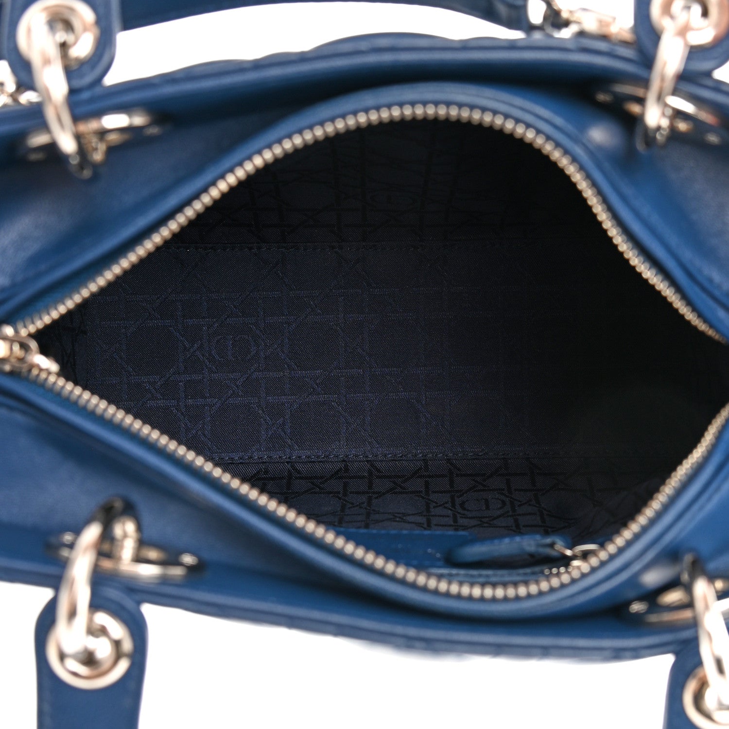 Christian Dior Lambskin Cannage Medium Lady Dior Blue 5 of 13