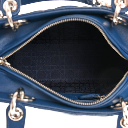 Christian Dior Lambskin Cannage Medium Lady Dior Blue 5 of 13