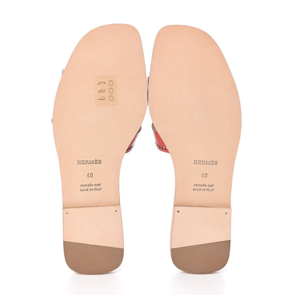 Hermes Patent Epsom Perforated Oran Sandals 40 5 of 8