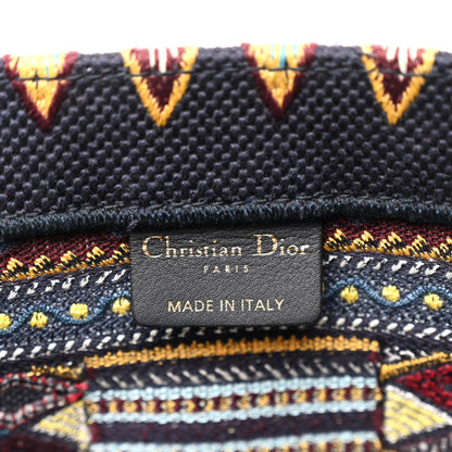 Christian Dior Canvas Embroidered Book Tote Blue Multicolor 6 of 10