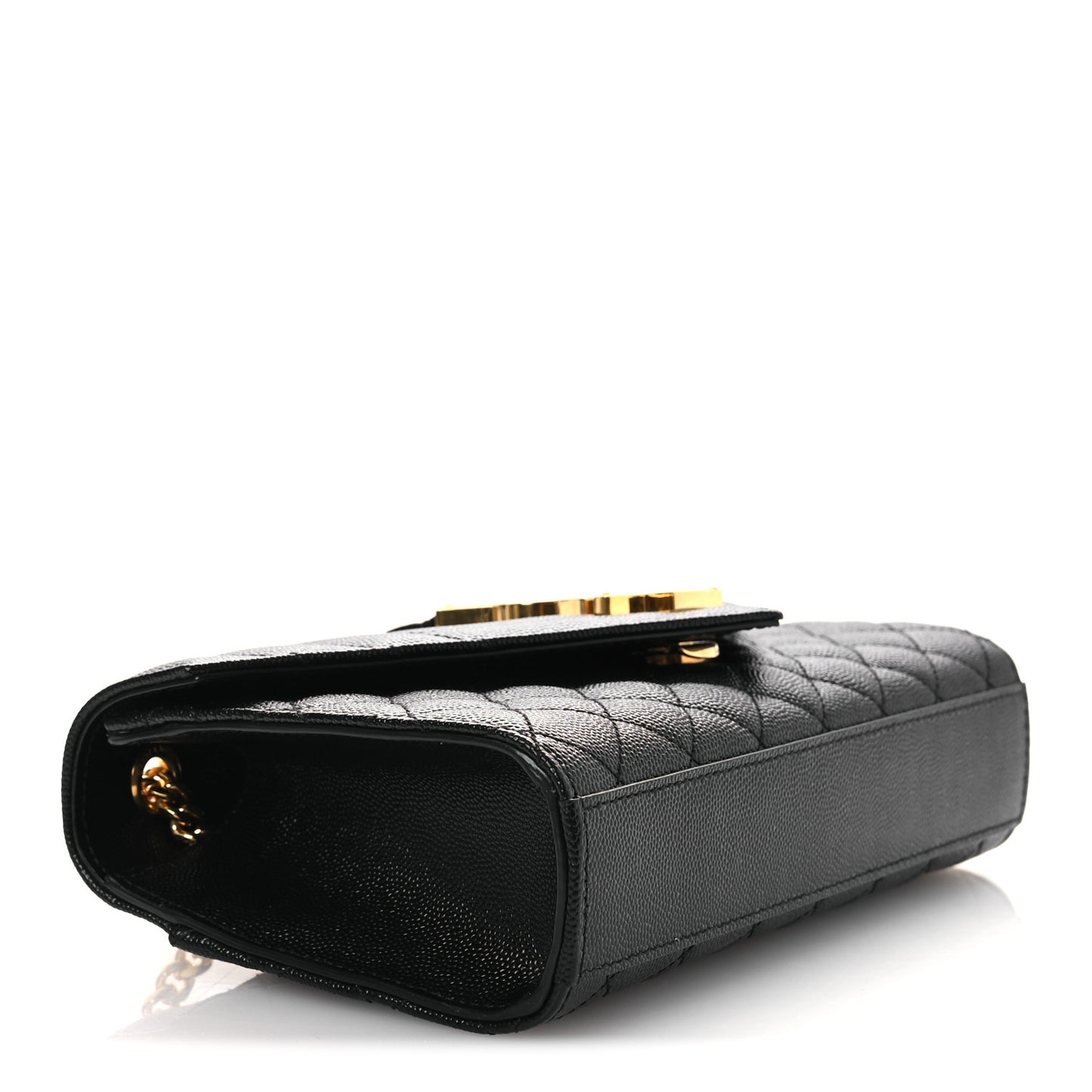 Grain De Poudre Textured Mixed Matelasse Triquilt Small Monogram Satchel Black