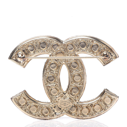 Chanel Crystal Pearl CC Brooch Gold 3 of 5