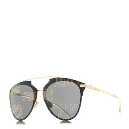 Christian Dior Reflected Prism Mirrored Sunglasses Black Gold 1 of 8