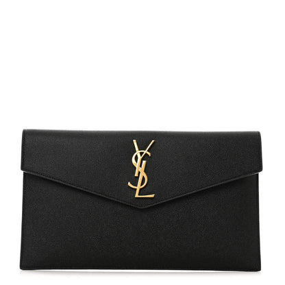 Saint Laurent Grain De Poudre Uptown Pouch Black 1 of 8