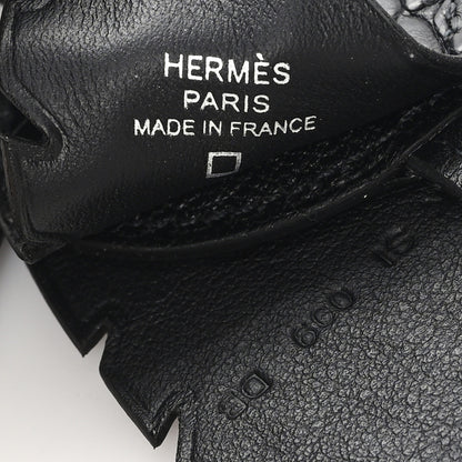 Hermes Epsom Chevre Mysore Swift Alligator Lizard Birdy Bag Charm Black 3 of 4