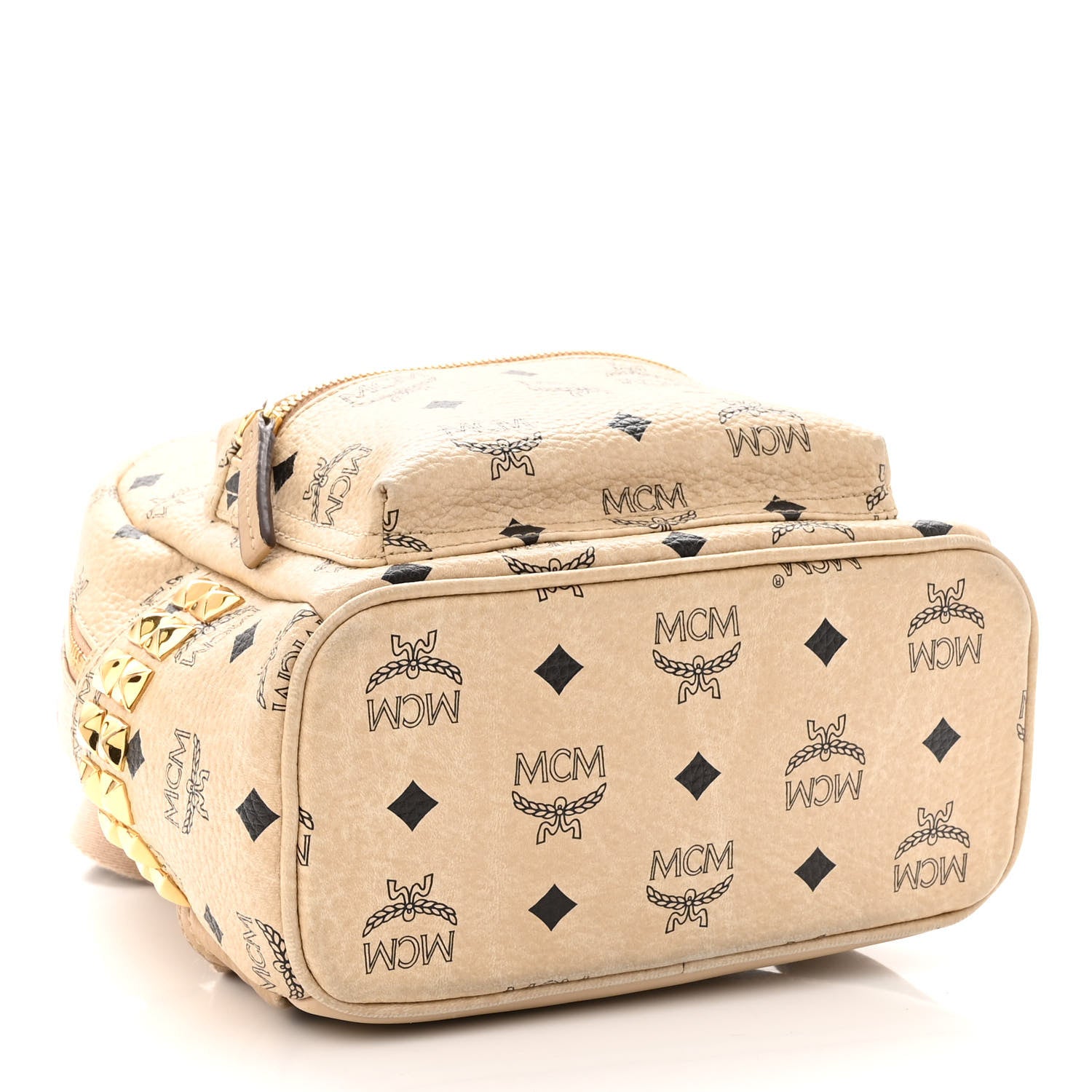 MCM Visetos Side Stud Mini Stark Backpack Beige 4 of 10