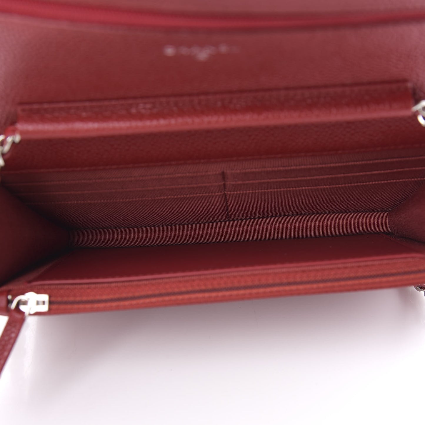 Caviar Quilted Wallet on Chain WOC Red