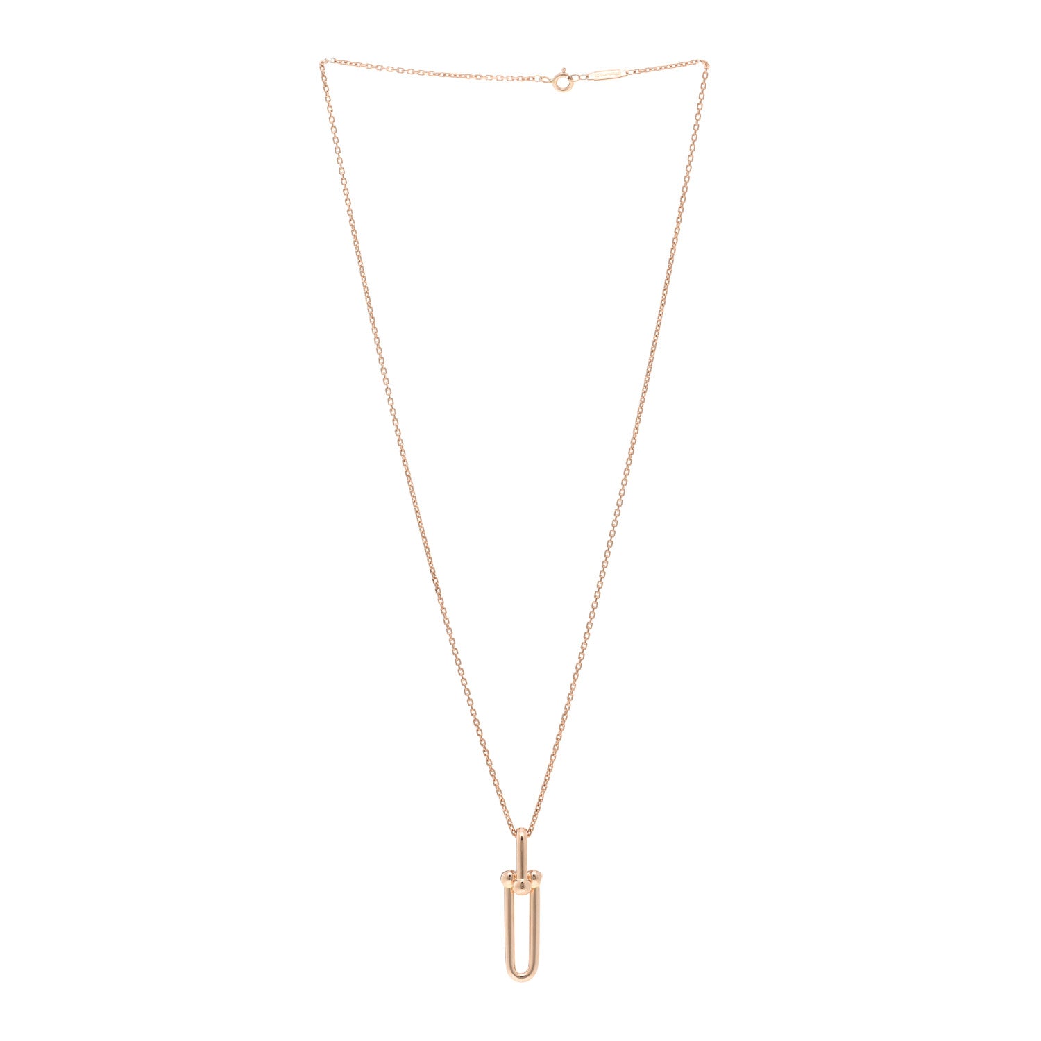 Tiffany 18K Rose Gold HardWear Link Pendant Necklace 3 of 4