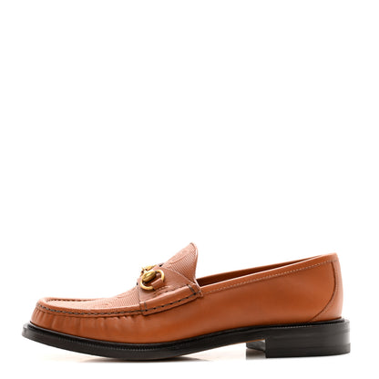 Gucci Harness Calfskin GG Tennis Embossed Mens Horsebit Loafers 8.5 Dark Brown 1 of 12