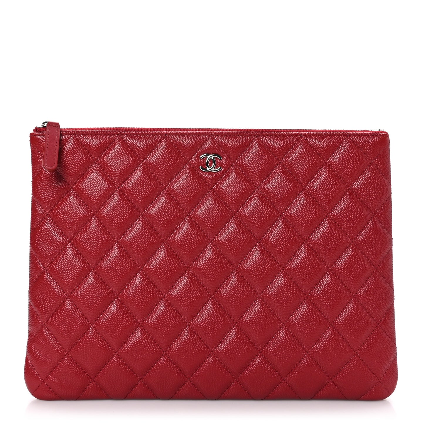 Caviar Quilted Medium Cosmetic Case Red
