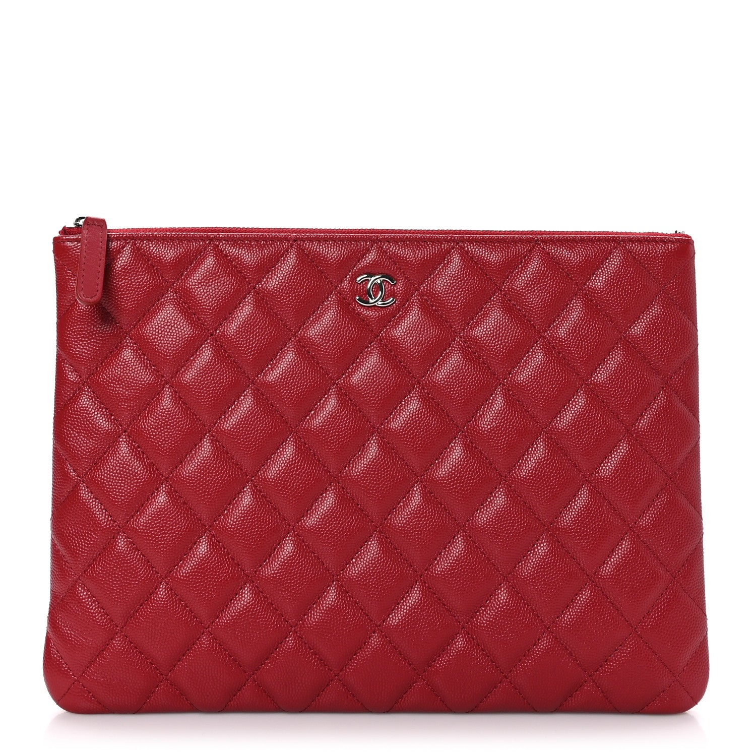 Chanel Caviar Quilted Medium Cosmetic Case Red 1 of 9