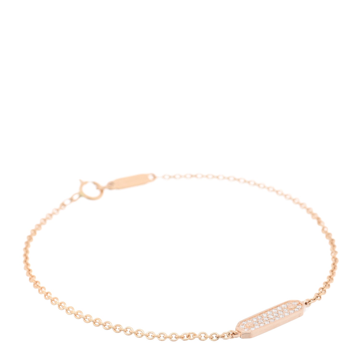 Tiffany 18K Rose Gold Diamond Tag Chain Bracelet 2 of 4