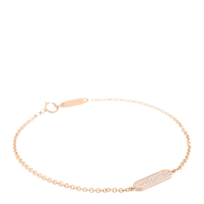 Tiffany 18K Rose Gold Diamond Tag Chain Bracelet 2 of 4
