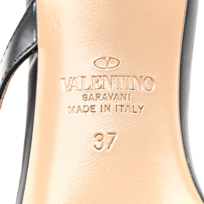 Valentino Garavani Calfskin Nappa Rockstud 60mm Slide Sandals 37 Black 6 of 10