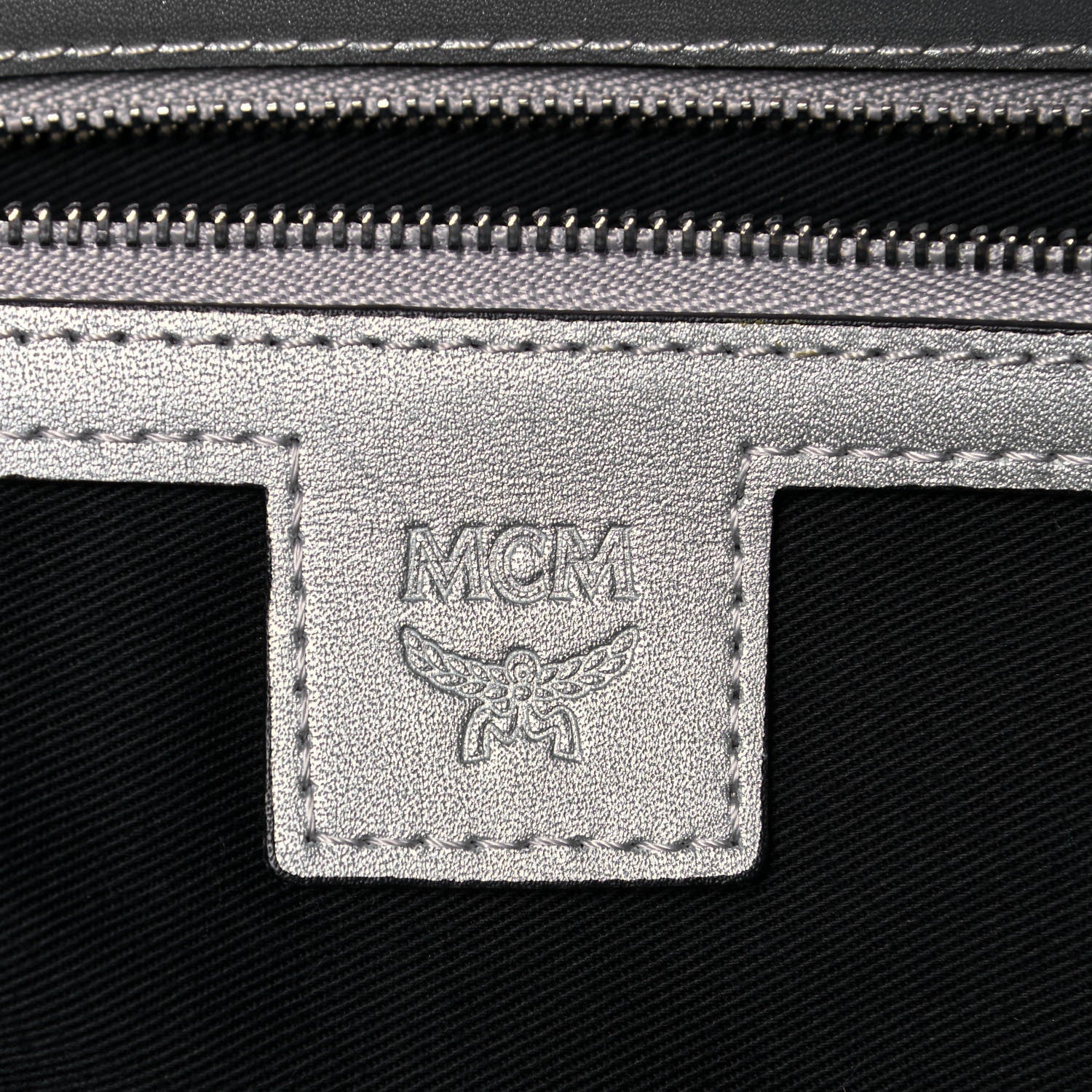MCM Metallic Visetos Medium Anya Shopper Tote Silver 6 of 13