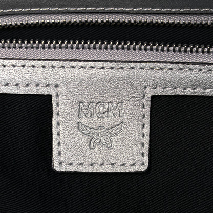 MCM Metallic Visetos Medium Anya Shopper Tote Silver 6 of 13