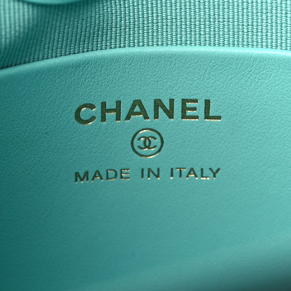 Chanel Shiny Crumpled Calfskin Quilted Nano 31 Shopping Bag Turquoise 6 of 11