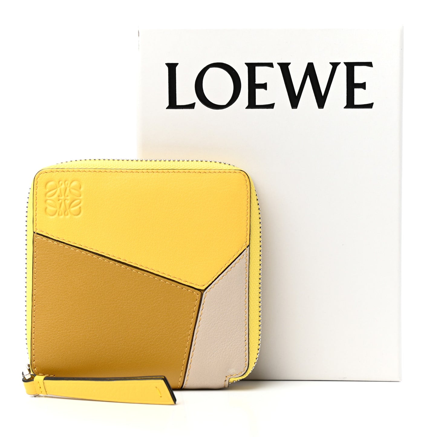 Calfskin Small Puzzle French Zip Around Wallet Ochre Yellow