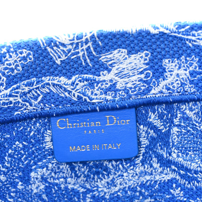Christian Dior Canvas Embroidered Medium Dioriviera Toile De Jouy Book Tote Fluorescent Blue 6 of 10