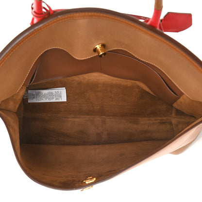 Burberry Calfskin Medium Society Top Handle Tote Tan 5 of 16