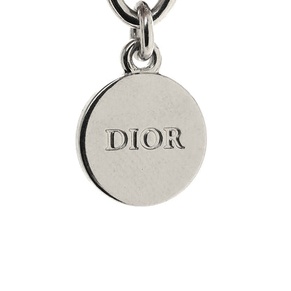 Christian Dior Metal Crystal CD Chain Link Necklace Silver 5 of 6