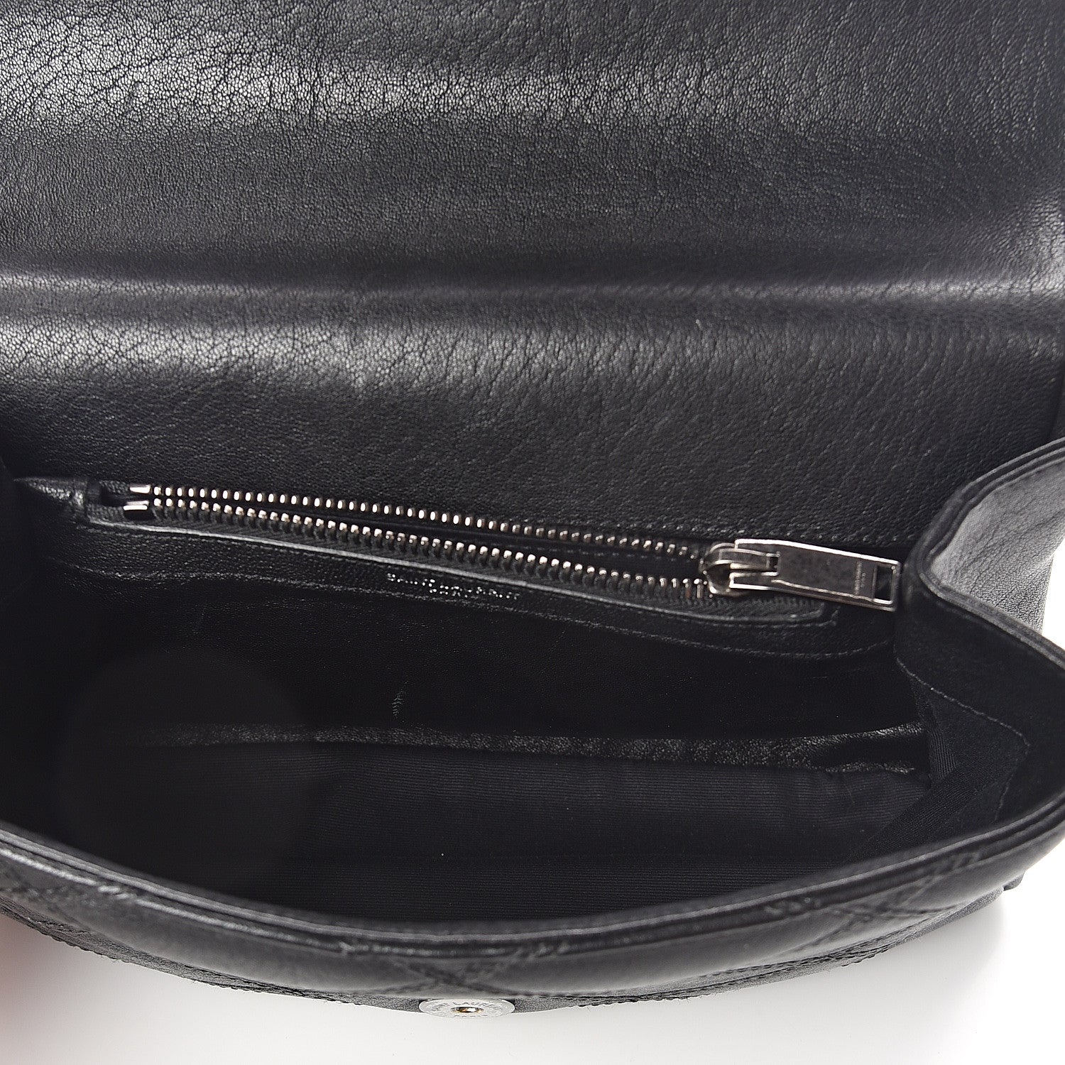 Saint Laurent Calfskin Matelasse Diamond Quilted Monogram Medium College Bag Black 4 of 8