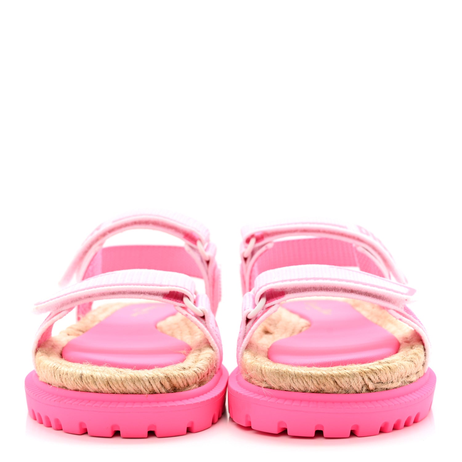 Christian Dior Technical Knit Jute Dioract 10mm Sandals 39 White Fuchsia 3 of 15