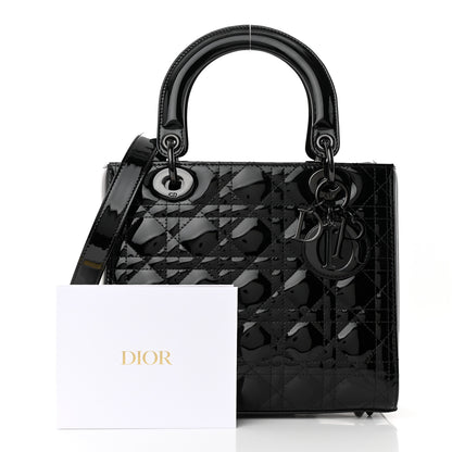 Christian Dior Ultraglossy Patent Cannage Medium Lady Dior Black 9 of 9