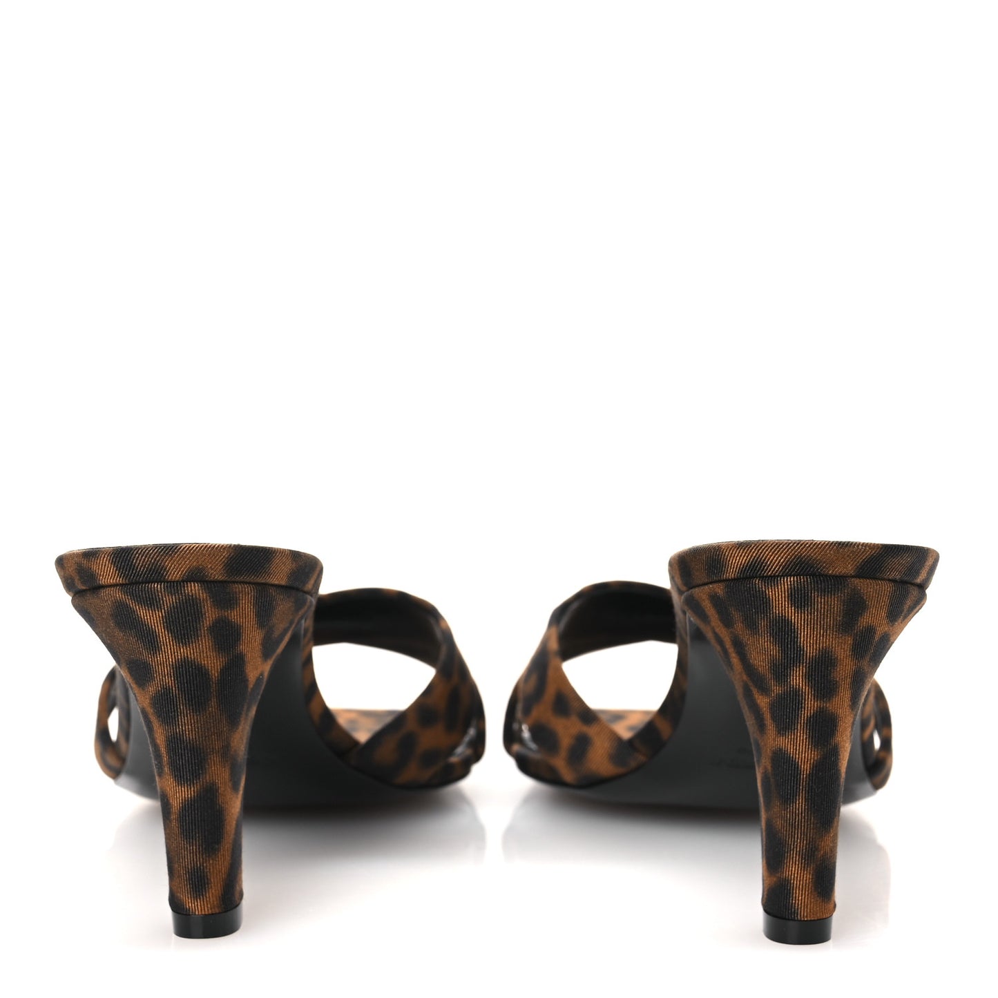 Grossgrain Leopard Print Jill Mules 37.5 Brown