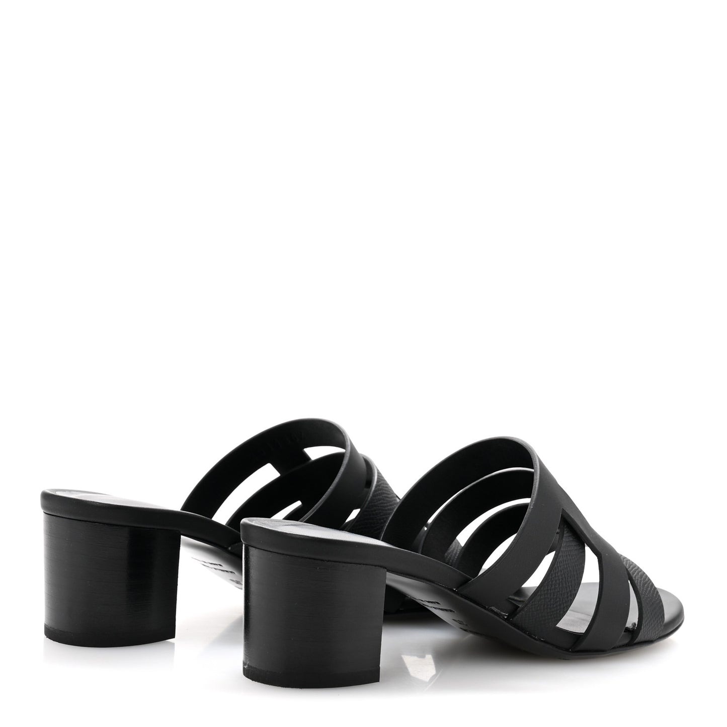 Calfskin Epsom Amica Sandals 35 Black