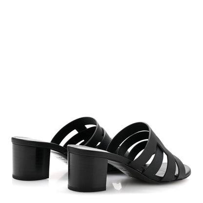 Hermes Calfskin Epsom Amica Sandals 35 Black 5 of 11