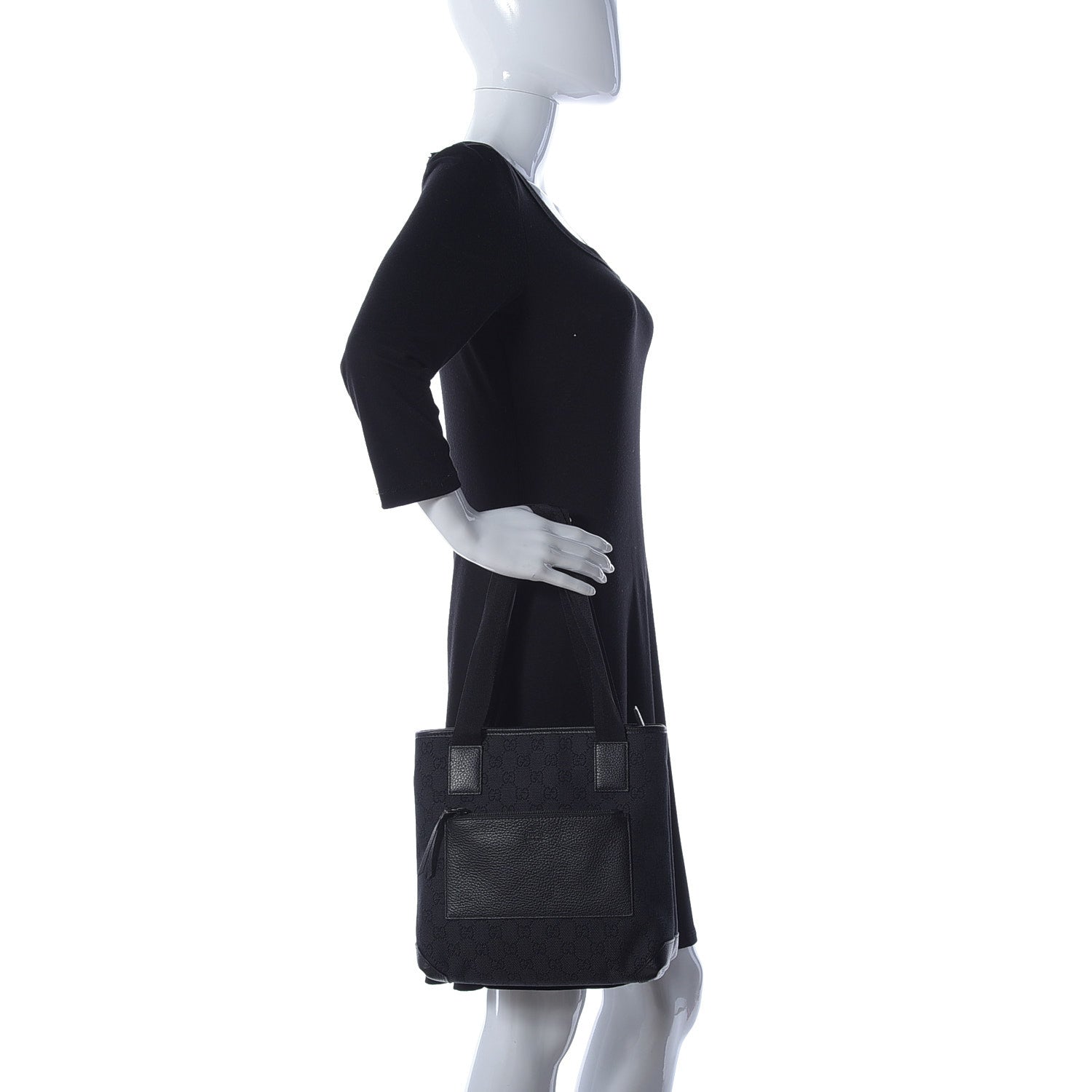 Gucci Monogram Tote Bag Black 2 of 8