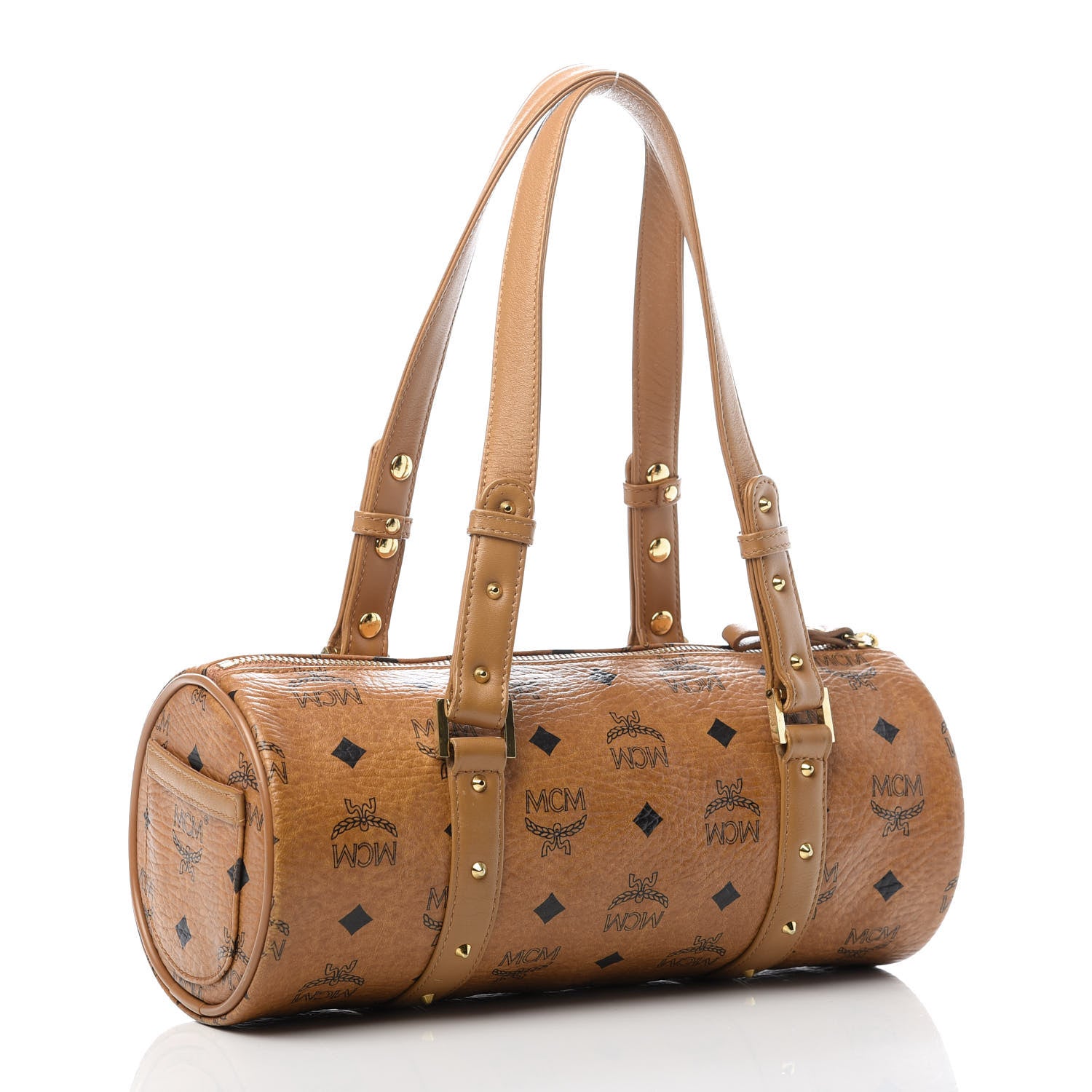 MCM Visetos Essential Barrel Bag Cognac 3 of 12