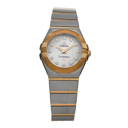 Omega Stainless Steel 18K Yellow Gold Diamond Mother of Pearl 24mm Constellation Quartz Watch 123.20.24.60.55.002 1 of 4