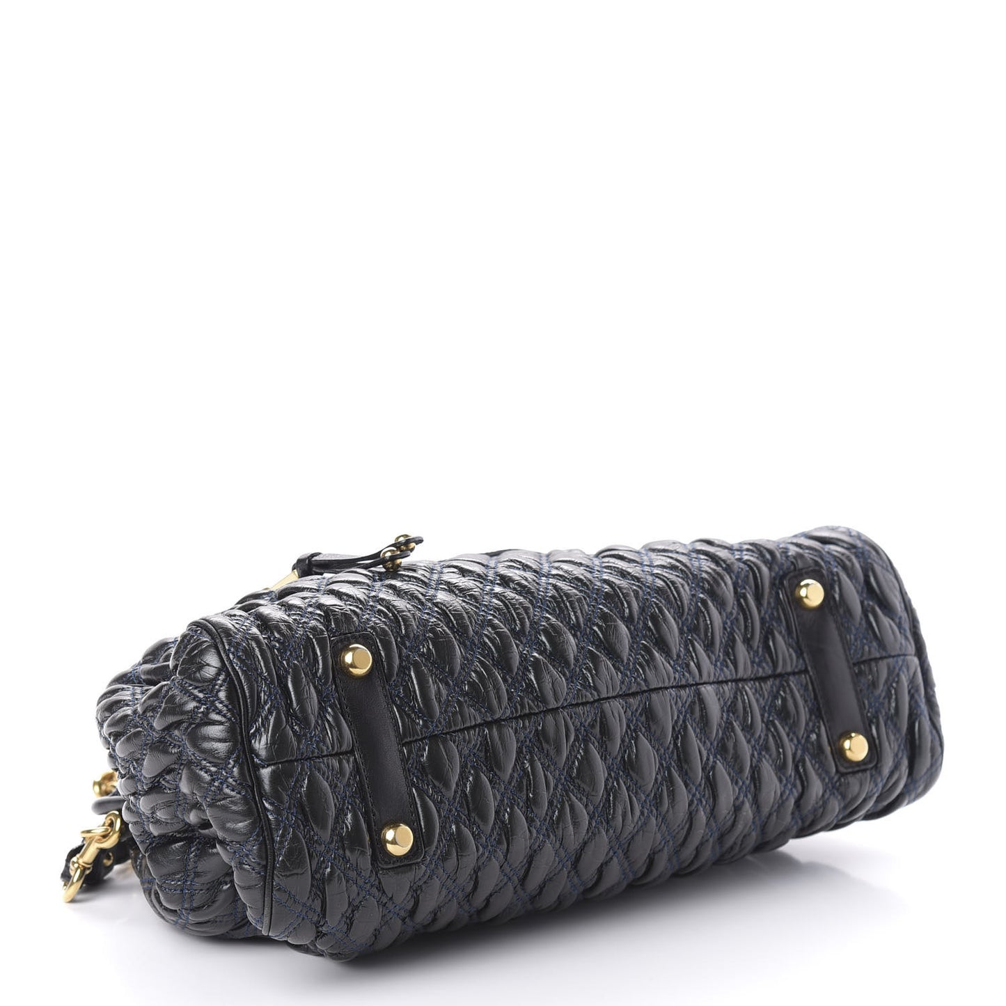 Calfskin Quilted Stam Navy