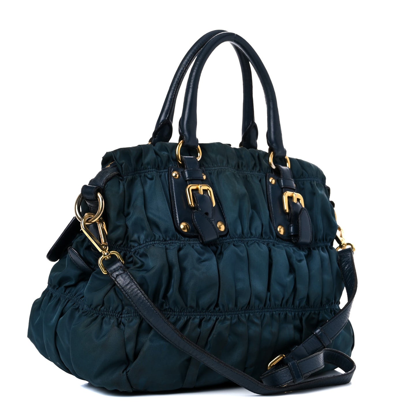 Tessuto Nylon Nappa Gaufre Shopping Satchel Baltico