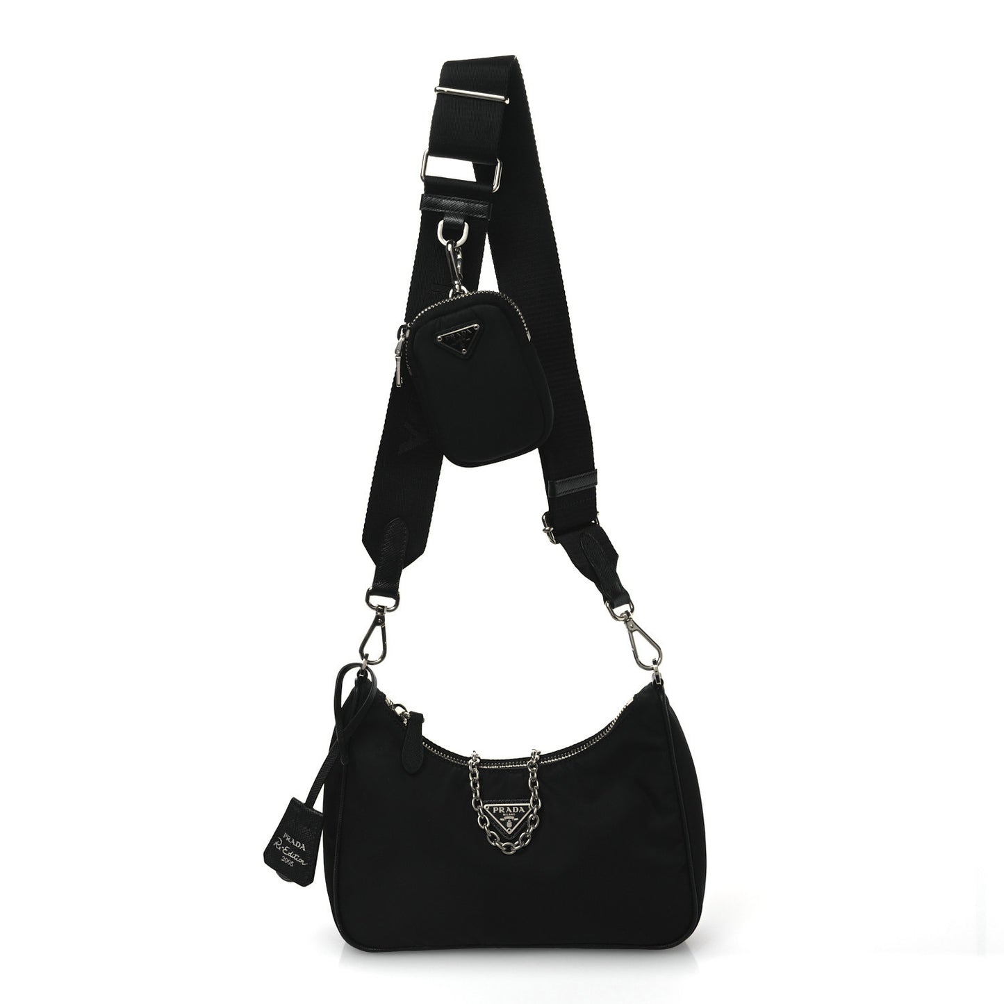Re-Nylon Saffiano Re-Edition 2005 Shoulder Bag Black