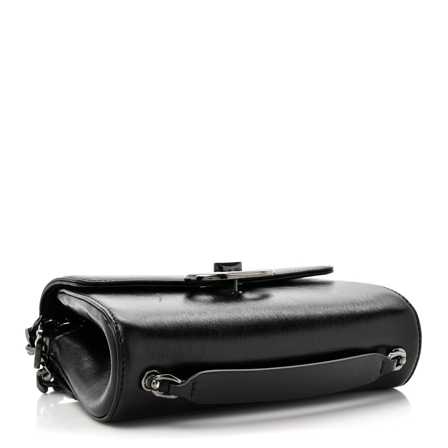 Valentino Garavani Crinkled Calfskin Vlogo Locker Shoulder Bag Black 4 of 12