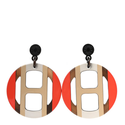 Hermes Lacquered Horn H Equipe Earrings 1 of 5
