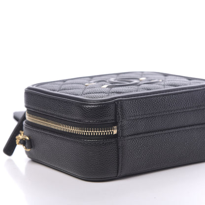 Chanel Caviar Quilted Small CC Filigree Vanity Case Black 8 of 11