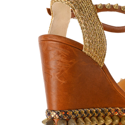 Christian Louboutin Calfskin Cordorella 110 Wedge Sandals 39 Version Cuoio 11 of 12