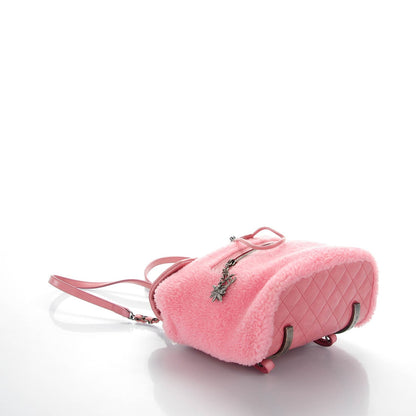 Chanel Glazed Calfskin Shearling Quilted Small Mountain Backpack Pink 4 of 8