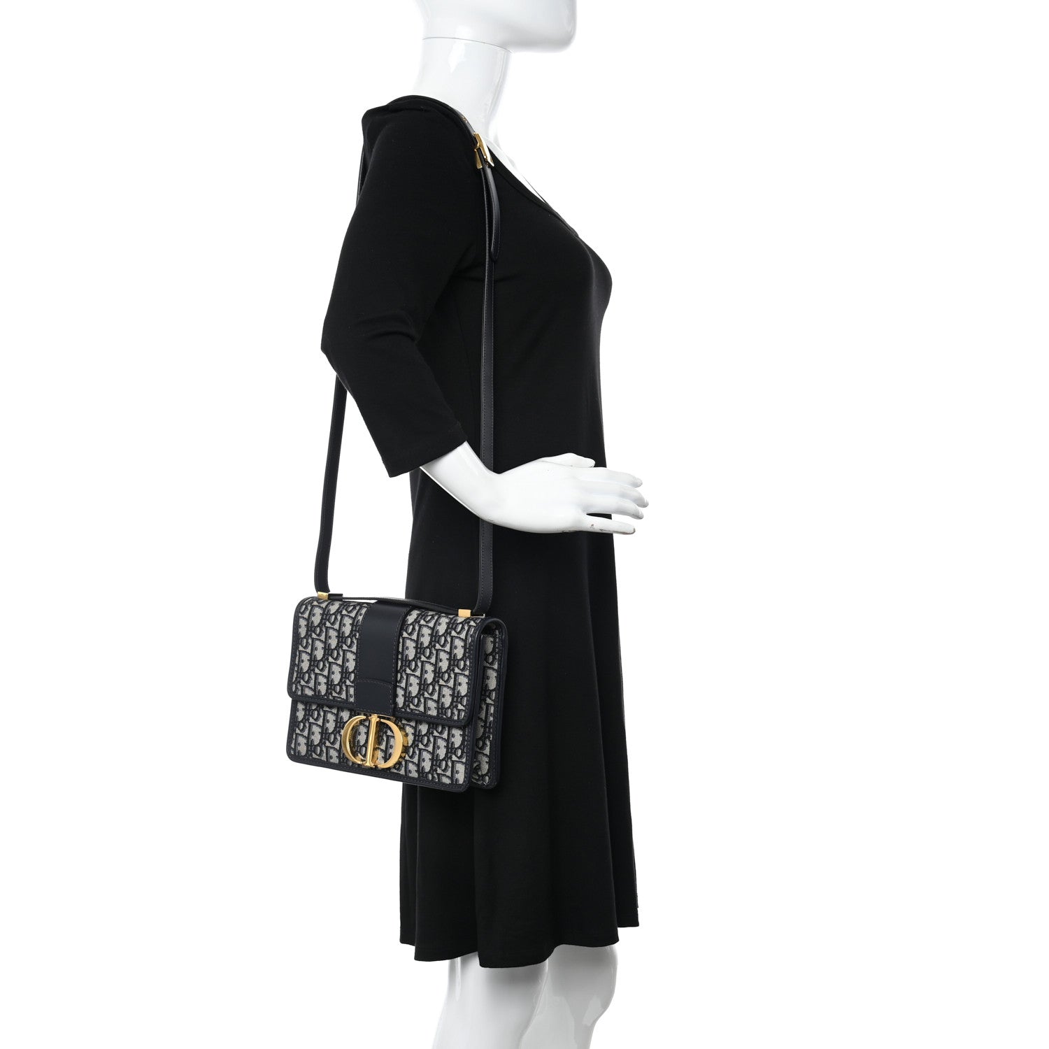 Christian Dior Oblique 30 Montaigne Flap Bag Blue 2 of 11