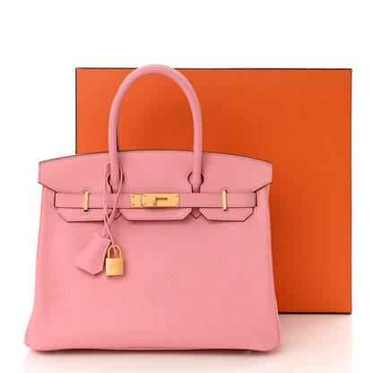 Hermes Chevre de Coromandel Horseshoe Birkin 30 Rose Confetti Fuchsia 14 of 17