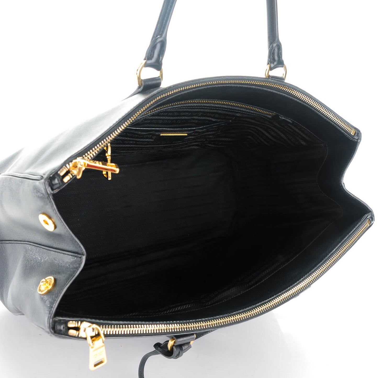 Saffiano Lux Extra Large Galleria Double Zip Tote Black