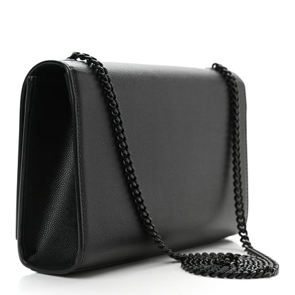Saint Laurent Grain De Poudre Medium Classic Monogram Kate Satchel Black 3 of 11